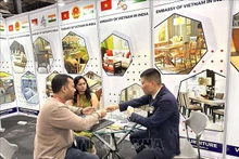 设在印度国际家具博览会的越南展区。（图片来源：越通社）