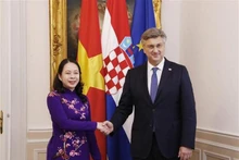 越南国家副主席武氏映春与克罗地亚总理安德烈·普连科维奇。（图片来源：越通社）