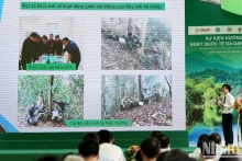 武光国家公园代表在活动上介绍关于生物多样性保护工作的信息。