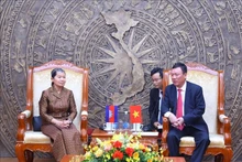 段宏峰总监察长会见梅森安副首相。（图片来源：越通社）