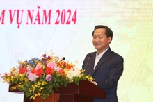 越南政府副总理黎明慨在会议上发表将话。（图片来源：VGP）