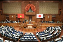武文赏主席在日本国会发表演讲。（图片来源：VOV）