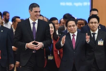 越南政府总理范明正和西班牙首相佩德罗·桑切斯。
