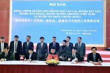 各位代表出席会谈。（图片来源：越通社）