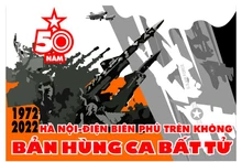 纪念“河内——空中奠边府大捷”50周年的海报。