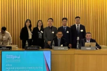参加筹备会的越南代表团。（图片来源：越通社）