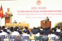 越南政府副总理胡德福，各中央部门和机构领导，各省市领导，协会代表，各行业和领域典型国企领导代表等与会。