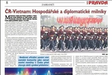 《Nasepravda》4月10日发表题为《捷越关系：经济和外交的亮点》的社论。（图片来源：越通社）