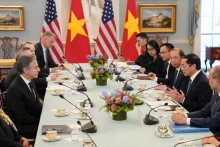 越南-美国首次外长级对话场景。