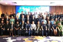 第14届东盟警察组织联络官会议与会代表合影。