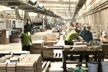 越南平阳省Woodmax木材制造公司的生产链。