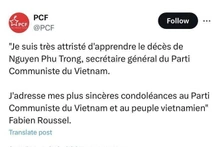 鲁塞尔在法国共产党社交媒体X上发帖。