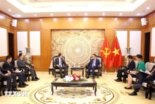 越共中央书记处书记、中央对外部部长黎怀忠会见中国驻越大使何炜