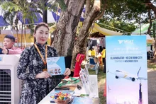 2024年4月5日，乌兰巴托 - 胡志明市航线开通仪式的越南风土人情推介展位。