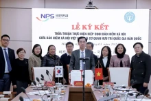 越南社会保险与韩国国民年金基金以线上方式签署了社会保险协定实施协议。