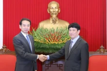 越共中央书记处常务书记梁强会见中国新任驻越大使何炜。