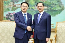 越南政府副总理兼外交部长裴青山会见爱知县知事大村秀章。