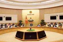 越南政府副总理胡德福发表讲话。