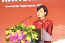 越南驻港澳总领事黎德幸女士在开幕式上致辞。