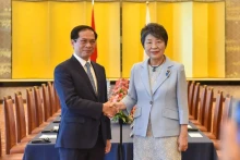 越南外交部长裴青山与日本外务大臣上川阳子。