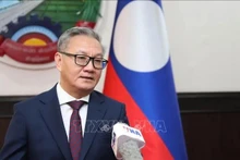 老挝外交部长通沙万•丰威汉接受采访。（图片来源：越通社）