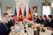 越共中央对外部代表团与美国国务卿安东尼·布林肯举行工作会谈。（图片来源：越通社）