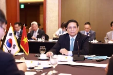 越南政府总理范明正与韩国半导体、人工智能领域专家、科学家座谈交流。