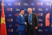 越南政府副总理陈红河会见欧盟外交与安全政策高级代表兼欧盟委员会副主席博雷利。（图片来源：越通社）
