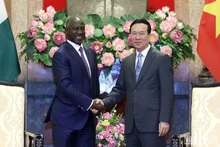 国家主席武文赏与科特迪瓦国民议会议长比克多戈。