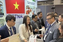 国际参观者参观越南展位。（图片来源：越通社）