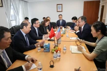 阮鸿延部长一行会见与谷歌科技公司代表。（图片来源：工贸部）
