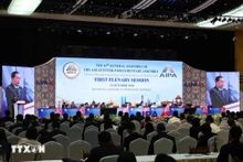 越南国会主席陈青敏在AIPA-45大会第一次全体会议上发言。（图片来源：越通社）