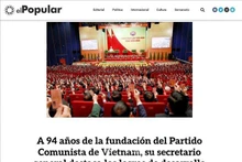 乌拉圭媒体刊登越共中央总书记阮富仲文章的主要内容。（图片来源：越通社）