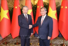 资料图：越共中央总书记、国家主席苏林（左）和中国国务院总理李强。（图片来源：越通社）
