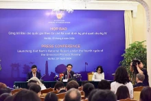 公布普遍定期审议第四轮国家报告的外交部记者会场景。（图片来源：青年报）