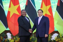 越南政府总理范明正会见莫桑比克共和国总统。