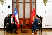国家主席梁强会见智利众议院议长。