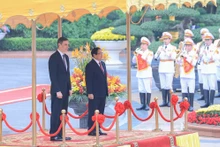 范明正总理主持仪式欢迎西班牙王国首相佩德罗·桑切斯访越。（图片来源：VGP）