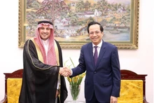 越南劳动荣军与社会部部长陶玉容会见沙特阿拉伯驻越大使穆罕默德•伊斯梅尔•达尔维。
