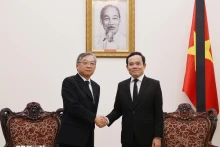 越南政府副总理陈流光会见新加坡副总理颜金勇。