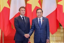 越南国会主席陈青敏会见法国总统马克龙。