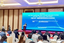 越南工贸部贸易促进局副局长黄明战在会上发表讲话。（图片来源：越通社）