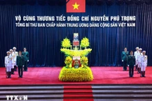 越共中央总书记阮富仲吊唁仪式。（图片来源：越通社）