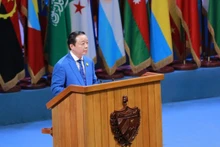 越南政府副总理陈红河在会上发表讲话。（图片来源：VGP）