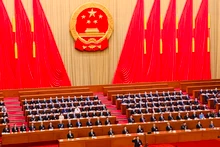 中国新任国务院总理李强进行宪法宣誓。（杜有兴 摄）