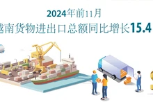 2024年前11月越南货物进出口总额同比增长15.4%【图表新闻】