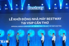 Bestway工厂项目开工仪式。（图片来源：越通社）