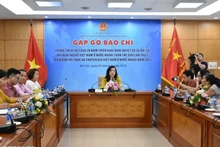 2024第四届全球海外越南人会议暨海外越南知识分子和专家论坛的新闻发布会场景。