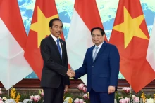 越南政府总理范明正和印尼总统佐科·维多多。