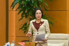 越南国会副主席阮氏青发表讲话。